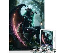 Puzzle da 1000 pezzi per adolescenti fata oscura alata nella foresta giocattolo decorazione da parete regali di compleanno gioco rompicapo stimolante intellettuale dimensioni 38x26cm