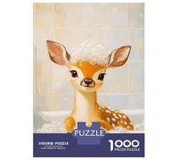 Puzzle Da 1000 Pezzi Per Adolescenti Fawn in A Bubble Bath Puzzle Per Adulti Gioco Rompicapo Analisi E Logica Aiuta Ad Allenare Il Cervello 70x50cm/1000pcs