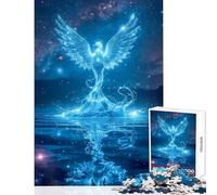 Puzzle da 1000 pezzi per adolescenti Fenice celeste che sorge dall'acqua giocattoli antistress regalo di compleanno gioco rompicapo con poster abbinato e foglio di quiz dimensioni 38x26cm