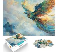 Puzzle da 1000 pezzi per adolescenti Fenice colorata in volo Giocattolo educativo antistress Lista dei desideri con Babbo Natale 38x26cm