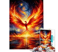 Puzzle da 1000 pezzi per adolescenti Fenice infuocata che sorge sull'acqua puzzle per adulti rompicapo divertente e umoristico difficile e stimolante (dimensioni 38x52cm)