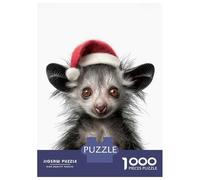 Puzzle Da 1000 Pezzi Per Adolescenti Festive Aye-aye with Santa Hat Puzzle Per Adulti Fai Da Te Giocattoli Sfida Difficile Regali Per Amici E Familiari 38x26cm/1000pcs