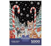 Puzzle Da 1000 Pezzi Per Adolescenti Festive Dogs in Winter Wonderland Puzzle Per Adulti Gioco Rompicapo Assemblaggio Di Modelli Regali Di Compleanno E Unici 70x50cm/1000pcs