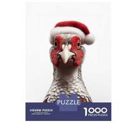 Puzzle Da 1000 Pezzi Per Adolescenti Festive Pheasant with Santa Hat Puzzle Per Adulti Giochi Rilassanti Taglio Di Precisione Regali Unici Per Compleanni E Occasioni Speciali 70x50cm/1000pcs