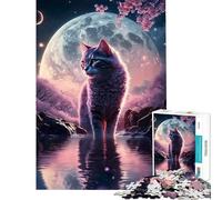Puzzle da 1000 pezzi per adolescenti fiaba gatto al chiaro di luna gioco intellettuale gioco pratico antistress ottimo regalo per gli amanti dei giochi (dimensioni 50x75cm)