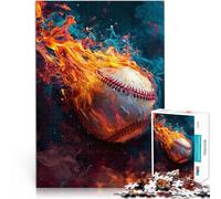 Puzzle da 1000 pezzi per adolescenti Fiamme astratte del baseball Gioco intellettuale giocattolo Adatto per la decorazione del desktop 38x26cm