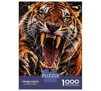 Puzzle Da 1000 Pezzi Per Adolescenti Fierce Tiger Roaring with Water Splashes Puzzle Per Adolescenti Giochi Rilassanti Migliora La Memoria Regali Per Amici E Familiari 70x50cm/1000pcs