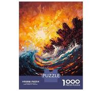 Puzzle Da 1000 Pezzi Per Adolescenti Fiery Ocean Wave Contemporary Expressionist Artwork Puzzle Per Adulti Giochi Rilassanti Taglio Di Precisione Regali Unici Per Compleanni E Occasioni Speciali 70x50