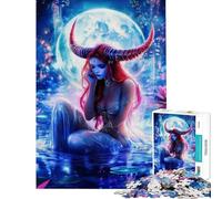 Puzzle da 1000 pezzi per adolescenti figura mistica al chiaro di luna gioco per adulti e famiglie sfida difficile da completare (dimensioni 38x26cm)