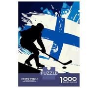 Puzzle Da 1000 Pezzi Per Adolescenti Finnish Hockey Player Silhouette Puzzle Per Adulti Gioco Pratico Regali Per Donne Per Compleanno, Natale 52x38cm/1000pcs