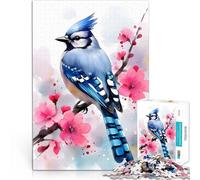 Puzzle da 1000 pezzi per adolescenti Fiore di ciliegio della ghiandaia azzurra Giochi Giocattoli Regalo Giocattoli per la decorazione della casa 75x50cm