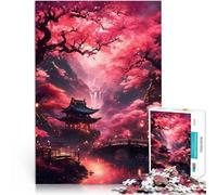 Puzzle da 1000 pezzi per adolescenti fiore di ciliegio giapponese Giochi educativi fai da te con poster abbinato e foglio di quiz 75x50cm