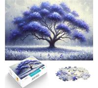 Puzzle da 1000 pezzi per adolescenti Fiore di ciliegio viola Paradiso ghiacciato Gioco a quiz Decorazioni e regali unici per la casa 38x26cm
