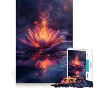 Puzzle da 1000 pezzi per adolescenti,fiore di loto nero,taglio preciso,gioco per allenare la mente,momento di relax,divertimento per il compleanno 38x26cm
