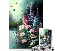 Puzzle da 1000 pezzi per adolescenti fiori arte stile Monet giocattoli antistress regali di Babbo Natale segreto gioco rompicapo lista dei desideri con Babbo Natale dimensioni 50x75cm