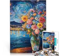 Puzzle da 1000 pezzi per adolescenti Fiori della notte stellata Giocattolo educativo antistress Decorazioni e regali unici per la casa 38x26cm
