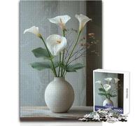 Puzzle da 1000 pezzi per adolescenti, fiori e minimalismo, accogliente e rilassante, divertimento per il tempo libero, vestibilità perfetta, alta precisione, dimensioni del giocattolo: 50x75cm