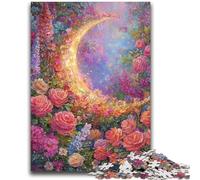 Puzzle da 1000 pezzi per adolescenti, fiori, luna, giochi rilassanti, gioco educativo per compleanno, Natale e dai 14 anni in su, 26x38cm