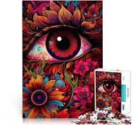 Puzzle da 1000 pezzi per adolescenti Fiori psichedelici per gli occhi Difficile e sfidante Migliorare l'amore tra le coppie 38x26cm