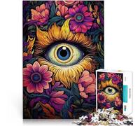 Puzzle da 1000 pezzi per adolescenti Fiori psichedelici per gli occhi Giocattoli antistress offerte come regali per tutta la famiglia 52x38cm