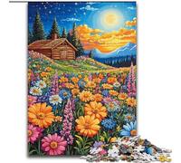 Puzzle da 1000 pezzi per adolescenti "Fiori selvatici sotto il cielo notturno", per 14+ anni, per divertimento in famiglia e serate di gioco, collezione di artisti, belle arti dimensioni 50x75cm