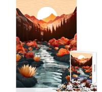 Puzzle da 1000 pezzi per adolescenti fiori sul fiume decorazioni per la casa giocattoli regali di Babbo Natale segreto gioco pratico aiuta a esercitare il cervello dimensioni 50x75cm