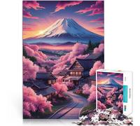 Puzzle da 1000 pezzi per adolescenti Fioritura di ciliegio del Monte Fuji apprendimento educativo Adatto per la decorazione del desktop 38x26cm