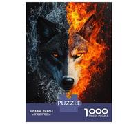 Puzzle Da 1000 Pezzi Per Adolescenti Fire And Water Wolf Puzzle Per Adulti Giocattoli Antistress Regalo Di Compleanno Regali Di Natale Per Compleanno 38x26cm/1000pcs