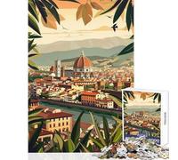 Puzzle da 1000 pezzi per adolescenti Firenze Italia Paesaggio urbano Decorazione per la casa Giocattoli Opere d'arte Regalo Giochi divertenti Allena il tuo cervello e le tue mani Dimensioni 50x75cm