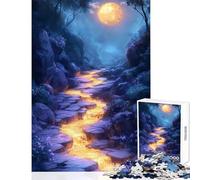 Puzzle da 1000 pezzi per adolescenti Fiume dorato nella valle illuminata dalla luna Puzzle da 1000 pezzi per il relax Ottimo regalo per gli amanti dei giochi Sfida impegnativa (38x26cm)