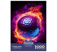 Puzzle Da 1000 Pezzi Per Adolescenti Flame Engulfed Golf Ball Puzzle Per Adulti Giochi Per Famiglie Un'opera D'arte Regali Unici Per Compleanno E Natale 70x50cm/1000pcs