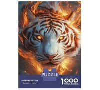 Puzzle Da 1000 Pezzi Per Adolescenti Flaming Tiger Majesty Puzzle Per Adulti Gioco Rompicapo Modello Di Assemblaggio Regali Per Amici E Familiari 52x38cm/1000pcs