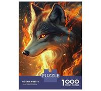 Puzzle Da 1000 Pezzi Per Adolescenti Flaming Wolf Spirit Puzzle Per Adulti Gioco Rompicapo Difficile Divertente Attività A Casa 70x50cm/1000pcs