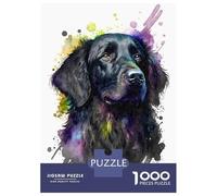Puzzle Da 1000 Pezzi Per Adolescenti Flat Coated Retriever Puzzle Per Adulti Giochi Per Famiglie Decorazione Da Parete Regali Unici Per Compleanno E Natale 52x38cm/1000pcs