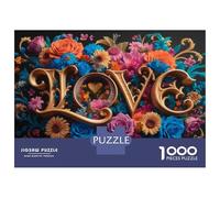 Puzzle Da 1000 Pezzi Per Adolescenti Floral Love Decorations Puzzle Per Adulti Giochi Per Famiglie Regali Per Donne Aiuta L'esercizio Del Cervello 52x38cm/1000pcs