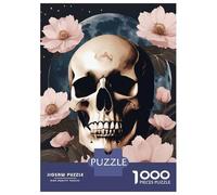 Puzzle Da 1000 Pezzi Per Adolescenti Floral Skull Puzzle Per Adulti Giochi Rilassanti Taglio Di Precisione Regali Di Natale E Compleanno 70x50cm/1000pcs