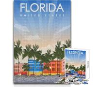 Puzzle da 1000 pezzi per adolescenti, Florida State Travel Art, divertimento in famiglia e serata di giochi, difficile, giocattoli antistress, dimensioni 38x26cm