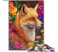 Puzzle da 1000 pezzi per adolescenti Flower Fox, impegnativo da completare ma divertente e umoristico, compleanni e anniversari, 38x26cm