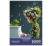 Puzzle Da 1000 Pezzi Per Adolescenti Flower Woman Playing Piano Puzzle Gioco Per Famiglie Regali Per Donne Divertimento A Casa Attività, 52x38cm/1000pcs