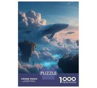 Puzzle Da 1000 Pezzi Per Adolescenti Flying Whales over Floating Islands Puzzle Per Adulti Giochi Per Famiglie Un'opera D'arte Regali Antistress 70x50cm/1000pcs