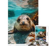 Puzzle da 1000 pezzi per adolescenti Foca subacquea Giocattoli fai da te Ottimi regali e giocattoli Giochi rilassanti Decompressione intellettuale Dimensioni 38x26cm