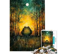 Puzzle da 1000 pezzi per adolescenti Foresta al chiaro di luna Rana Puzzle rompicapo Sfida difficile da completare (Dimensioni 38x52cm)
