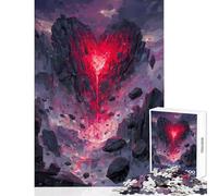 Puzzle da 1000 pezzi per adolescenti Formazione rocciosa a forma di cuore con flusso di lava Decorazione per la casa Giocattoli Regali per donne Uomini Giochi divertenti Sfida educativa 38x52cm