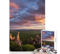 Puzzle da 1000 pezzi per adolescenti formazioni rocciose a forma di fungo al tramonto giocattoli antistress regali per donne e uomini gioco pratico per compleanni e Natale dimensioni 38x26cm