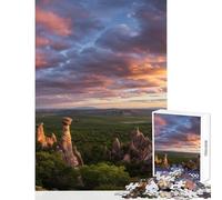 Puzzle da 1000 pezzi per adolescenti formazioni rocciose a forma di fungo al tramonto giocattoli antistress regali per donne e uomini gioco pratico per compleanni e Natale dimensioni 50x75cm
