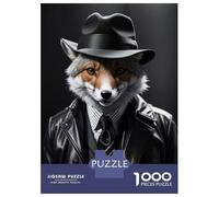 Puzzle Da 1000 Pezzi Per Adolescenti Fox Funny Black And White Puzzle Per Adulti Fai Da Te Giocattoli Difficili Regali Unici Per Compleanno E Natale 52x38cm/1000pcs