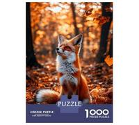 Puzzle Da 1000 Pezzi Per Adolescenti Fox in Autumn Leaves Puzzle Per Adulti Giochi Rilassanti Perfetto Per Decorare E Fare Regali A Tutta La Famiglia 52x38cm/1000pcs