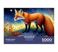 Puzzle Da 1000 Pezzi Per Adolescenti Fox in Flower Field Puzzle Per Adolescenti Giocattoli Fai Da Te Analisi E Logica Per Compleanno, Natale 38x26cm/1000pcs