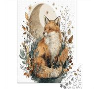 Puzzle Da 1000 Pezzi Per Adolescenti Fox Moon Nature Art Print Puzzle Per Adulti Giochi Per Famiglie Regalo Di Compleanno Regali Per Amici E Familiari 38x26cm/1000pcs