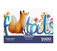 Puzzle Da 1000 Pezzi Per Adolescenti Fox Tail Watercolor Art Puzzle Giochi Rilassanti Analisi E Logica Riduzione Dello Stress Regali 52x38cm/1000pcs